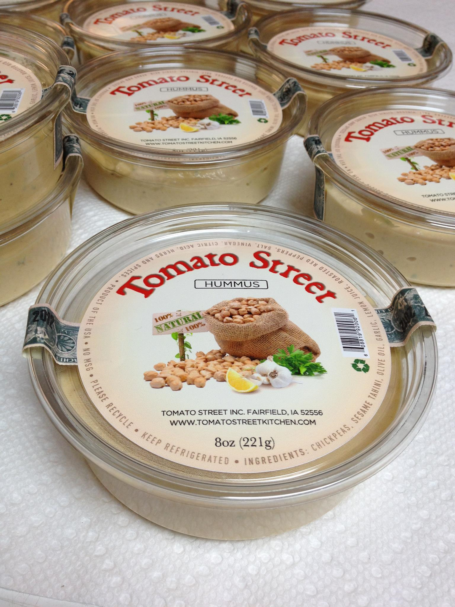Tomato Street hummus label